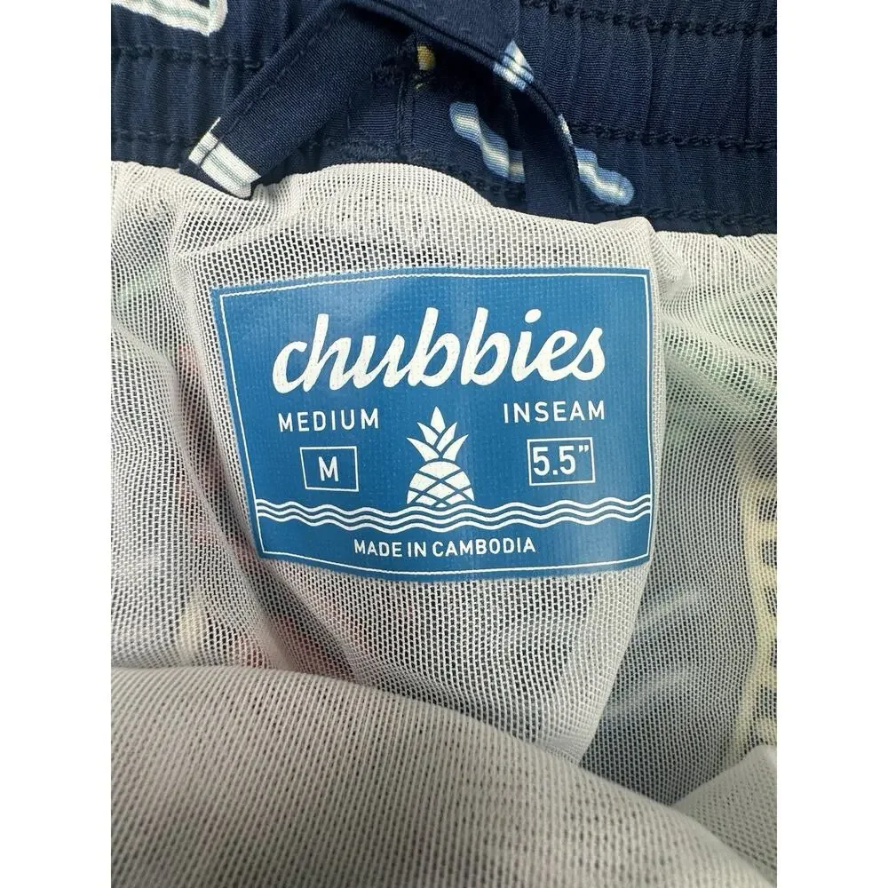 Chubbies Classic 5.5in Swim Trunk Shorts The Neon Lights Blue Men's Medium